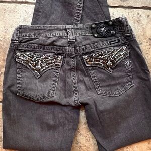 Miss Me Charcoal Gray Embellished Jeans